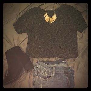 Dark gray crop-top